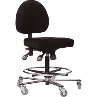 TF180 Welding Grade Ergonomic Stools, Suede, Black, 300 lbs. Capacity Ottawa Fastener Supply