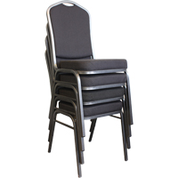 Stacking Chairs, Fabric, 37" High, 275 lbs. Capacity, Black Ottawa Fastener Supply