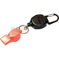 Self Retracting ID Badge and Key Reel with Whistle, Zinc Alloy Metal, 24" Cable, Carabiner Attachment OP294 | Ottawa Fastener Supply