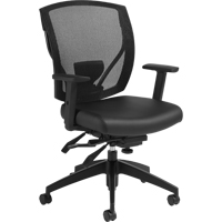 Multi-Tilter Arm Chairs, Vinyl, Black, 300 lbs. Capacity Ottawa Fastener Supply
