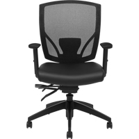 Multi-Tilter Arm Chairs, Vinyl, Black, 300 lbs. Capacity Ottawa Fastener Supply