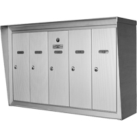 Single Deck Mailboxes, Wall -Mounted, 16" x 5-1/2", 3 Doors, Aluminum OP382 | Ottawa Fastener Supply