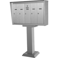 Single Deck Mailboxes, Pedestal -Mounted, 16" x 5-1/2", 3 Doors, Aluminum OP394 | Ottawa Fastener Supply