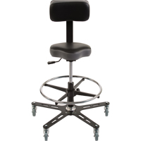 TF150™ Industrial Grade Ergonomic Chair, Mobile, Adjustable, 20-1/2" - 28-1/2", Vinyl Seat, Black/Grey OP502 | Ottawa Fastener Supply