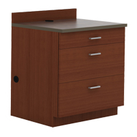 Modular Base Cabinet, 3 Drawers, 36" W x 25" D x 39" H, Mahogany Ottawa Fastener Supply