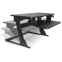 Goya™ Sit-Stand Workstation, Desktop Unit, 21" H x 35-2/5" W x 24" D, Black OP807 | Ottawa Fastener Supply