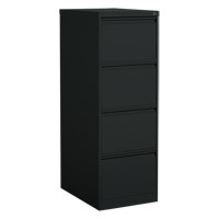 Vertical Filing Cabinet, Steel, 4 Drawers, 18-1/7" W x 25" D x 52" H, Black Ottawa Fastener Supply