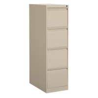 Vertical Filing Cabinet, Steel, 4 Drawers, 15-1/7" W x 25" D x 52" H, Beige Ottawa Fastener Supply