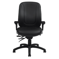 Overtime High Back Chair, Leather, Black, 300 lbs. Capacity OP924 | Ottawa Fastener Supply