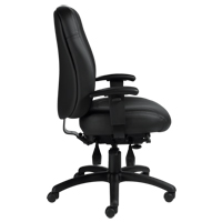 Overtime High Back Chair, Leather, Black, 300 lbs. Capacity OP924 | Ottawa Fastener Supply