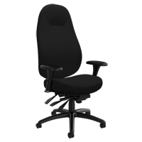 High Back Comfort Chair, Polyester, Black, 300 lbs. Capacity OP928 | Ottawa Fastener Supply
