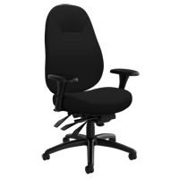 Medium Back Comfort Chair, Polyester, Black, 300 lbs. Capacity OP930 | Ottawa Fastener Supply