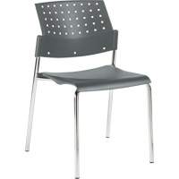 Armless Stacking Chairs, Plastic, 33" High, 300 lbs. Capacity, Grey OP932 | Ottawa Fastener Supply