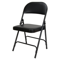 Vinyl Padded Folding Chair, Steel, Black, 300 lbs. Weight Capacity OP962 | Ottawa Fastener Supply