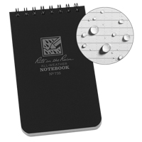 Pocket Top-Spiral Notebook, Soft Cover, Black, 100 Pages, 3" W x 5" L Ottawa Fastener Supply