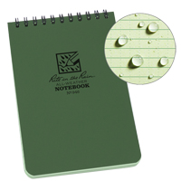 Pocket Top-Spiral Notebook, Soft Cover, Green, 100 Pages, 4" W x 6" L Ottawa Fastener Supply
