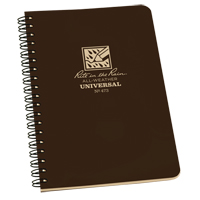 Side-Spiral Notebook, Soft Cover, Brown, 64 Pages, 4-5/8" W x 7" L Ottawa Fastener Supply