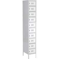 Lockers, 10 -tier, 12" x 18" x 78", Steel, Grey, Welded (Assembled) OQ710 | Ottawa Fastener Supply