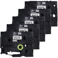 Laminated Tape, 18 mm x 8 m, Black on White OQ842 | Ottawa Fastener Supply