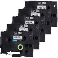 Laminated Tape, 24 mm x 8 m, Black on White OQ843 | Ottawa Fastener Supply