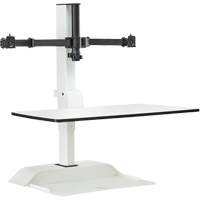 Soar™ Sit/Stand Electric Desk with Dual Monitor Arm, Desktop Unit, 37-1/4" H x 27-3/4" W x 22" D, White OQ926 | Ottawa Fastener Supply