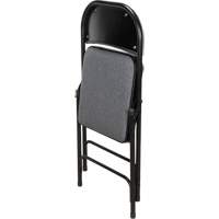 Chaise pliante de luxe en tissu rembourrée, Acier, Gris, Capacité 300 lb OR434 | Ottawa Fastener Supply