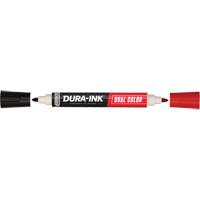 Markal&reg; Dura-Ink&reg; Dual Colour Permanent Ink Marker, Bullet, Black/Red Ottawa Fastener Supply