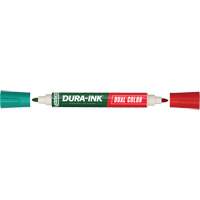 Markal&reg; Dura-Ink&reg; Dual Colour Permanent Ink Marker, Bullet, Green/Red Ottawa Fastener Supply