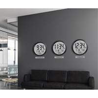 Horloge numérique murale ronde, Numérique, À piles, 15" dia., Noir OR488 | Ottawa Fastener Supply