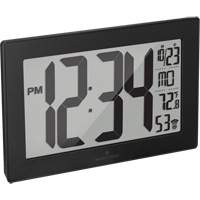 Self-Setting & Self-Adjusting Wall Clock with Stand, Digital, Battery Operated, Black OR493 | Ottawa Fastener Supply