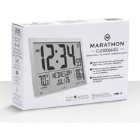 Horloge à réglage automatique à calendrier complet avec de très grands caractères, Numérique, À piles, Argent OR499 | Ottawa Fastener Supply
