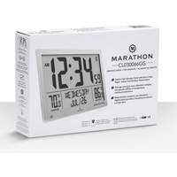 Horloge à réglage automatique à calendrier complet avec de très grands caractères, Numérique, À piles, Blanc OR500 | Ottawa Fastener Supply