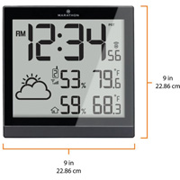Self-Setting Weather Station and Clock, Digital, Battery Operated, Black OR504 | Ottawa Fastener Supply