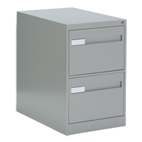 Vertical Filing Cabinet with Recessed Drawer Handles, 2 Drawers, 18.15" W x 26.56" D x 29" H, Grey OTE612 | Ottawa Fastener Supply