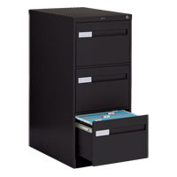 Vertical Filing Cabinet with Recessed Drawer Handles, 3 Drawers, 18.15" W x 26.56" D x 40" H, Black OTE618 | Ottawa Fastener Supply