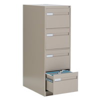 Vertical Filing Cabinet with Recessed Drawer Handles, 4 Drawers, 18.15" W x 26.56" D x 52" H, Beige Ottawa Fastener Supply