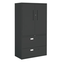 Multi-Stor Cabinet, Steel, 3 Shelves, 65-1/4" H x 36" W x 18" D, Black OTE783 | Ottawa Fastener Supply