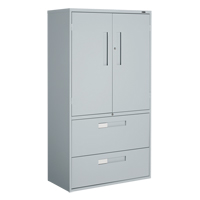 Multi-Stor Cabinet, Steel, 3 Shelves, 65-1/4" H x 36" W x 18" D, Grey OTE784 | Ottawa Fastener Supply