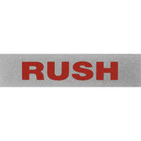 "Rush" Special Handling Labels, 5" L x 2" W, Black on Red PB418 | Ottawa Fastener Supply