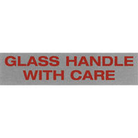 Étiquettes pour traitement spécial «Glass Handle with Care», 5" lo x 2" la, Noir/rouge PB420 | Ottawa Fastener Supply