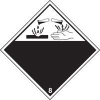 TDG Shipping Labels, Class 8, Corrosives, Vinyl Ottawa Fastener Supply