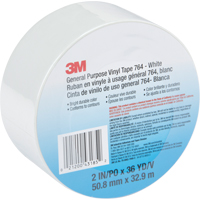 General Purpose Vinyl Tape 764, 48 mm (2") W x 32.9 m (108') L, White Ottawa Fastener Supply