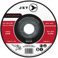 Meule abrasive motoris&eacute;e A24R, 4-1/2" x 1/4", Arbre 7/8", Type 27 Ottawa Fastener Supply