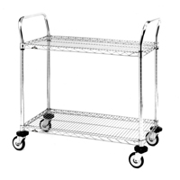 Chariot utilitaire &agrave; usage standard avec tablettes en treillis m&eacute;tallique, Chrom&eacute;, 24" x 39" x 36", Capacit&eacute; 375 lb Ottawa Fastener Supply