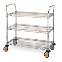 Chariot utilitaire &agrave; usage standard avec tablettes en treillis m&eacute;tallique, Chrom&eacute;, 24" x 39" x 36", Capacit&eacute; 375 lb Ottawa Fastener Supply