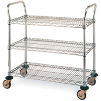 Chariots utilitaires standards, Acier inoxydable, 18" x 39" x 30", Capacit&eacute; 500 lb Ottawa Fastener Supply