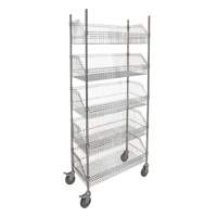 Wire Basket Shelving Cart, 5 Tiers, 48" W x 80" H x 24" D Ottawa Fastener Supply