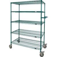 Wire Shelf Push Cart, Epoxy Finish, 60" x 69" x 24", 600 lbs. Capacity RN803 | Ottawa Fastener Supply