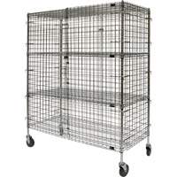 Security Cart, Chrome Plated, 60" x 69" x 24", 500 lbs. Capacity Ottawa Fastener Supply