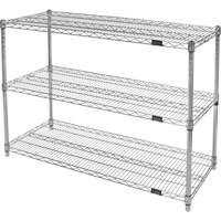 Heavy-Duty Chromate Wire Shelving, 3 Tiers, 30" W x 33" H x 14" D Ottawa Fastener Supply